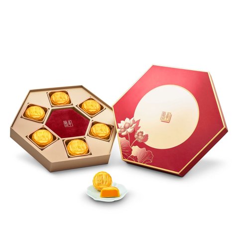 Mid-Autumn Gift Hamper - The Peninsula Mini Egg Custard Mooncakes with Jingdezhen Celadon Glaze Porcelain Plate - MRA0709A2 Photo